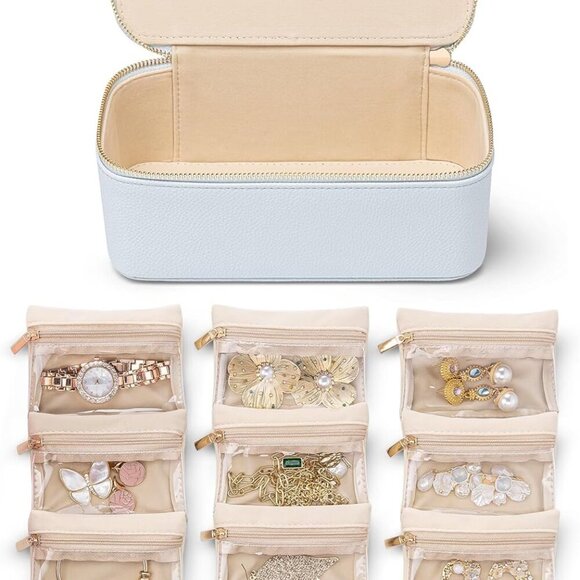 Jewelry - Travel Jewelry Case Organizer,Small Jewelry Box with 12 Velvet Jewelry Storage P